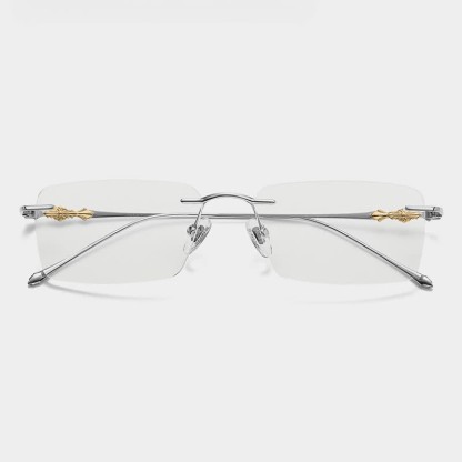 Spykay™ EG26918 Unsiex Retro Rectangle Titanium Frame Anti-blue Light Rimless Glasses - image 5