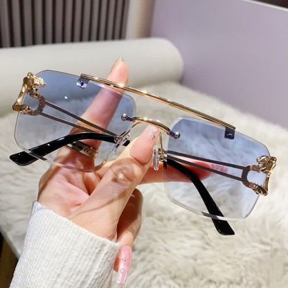 Spykay™ SG60826 Men's Cool Rimless Leopard Frame Sunglasses - Blue - image 14