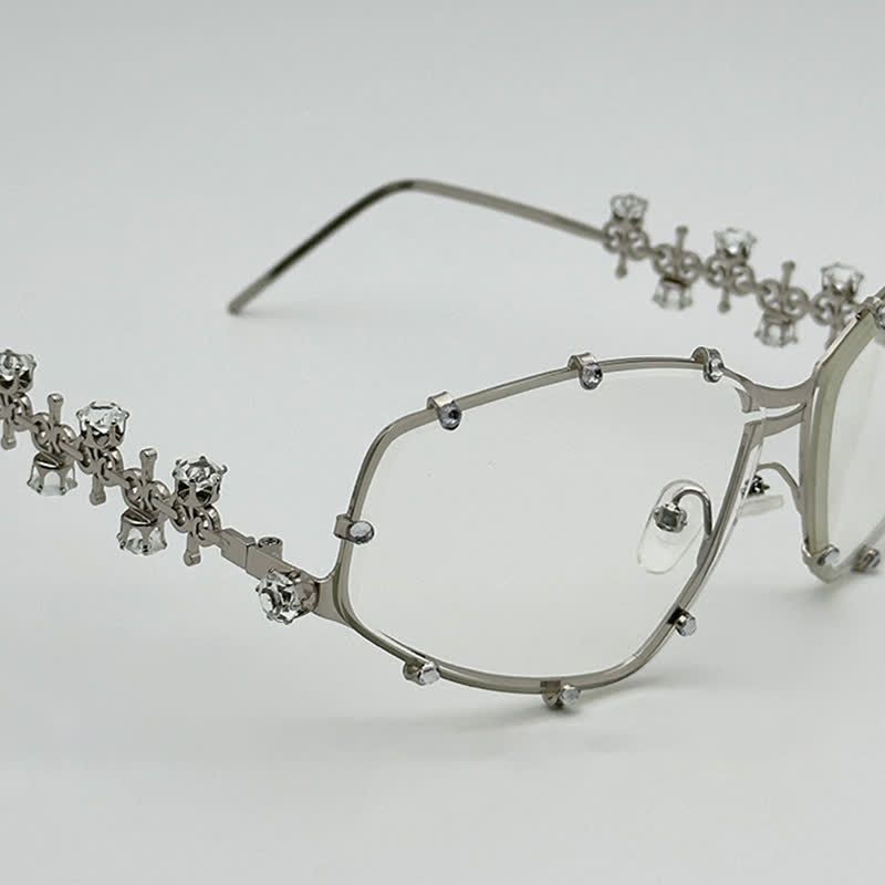 Spykay™ EG26751 Rhinestone Decor Geometric Frame Hipster Y2K Glasses - image 18