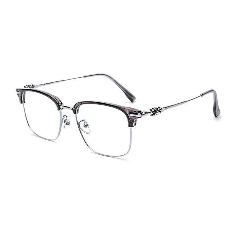 Spykay™ EG26924 Retro Gothic Cross Unisex Square Frame Anti-blue Light Browline Glasses - Grey - image 3