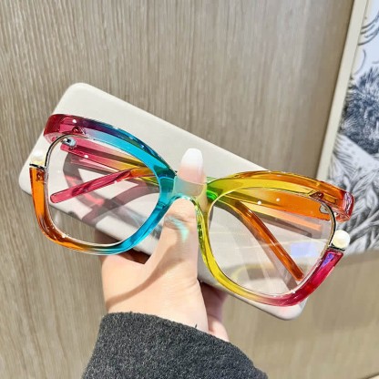 Spykay™ EG26758 Anti-blue Light Pearl Decor Irregular Oversized Eyeglasses - image 4