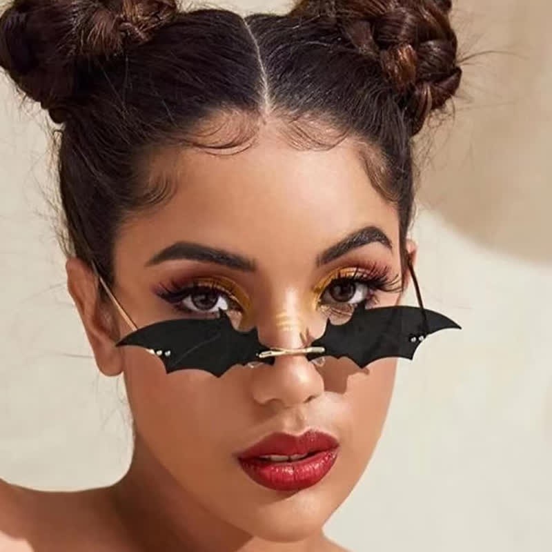 Spykay™ SG60992 Halloween Rimless Devil Vampire Bat Wing Sunglasses for Women Men - image 6