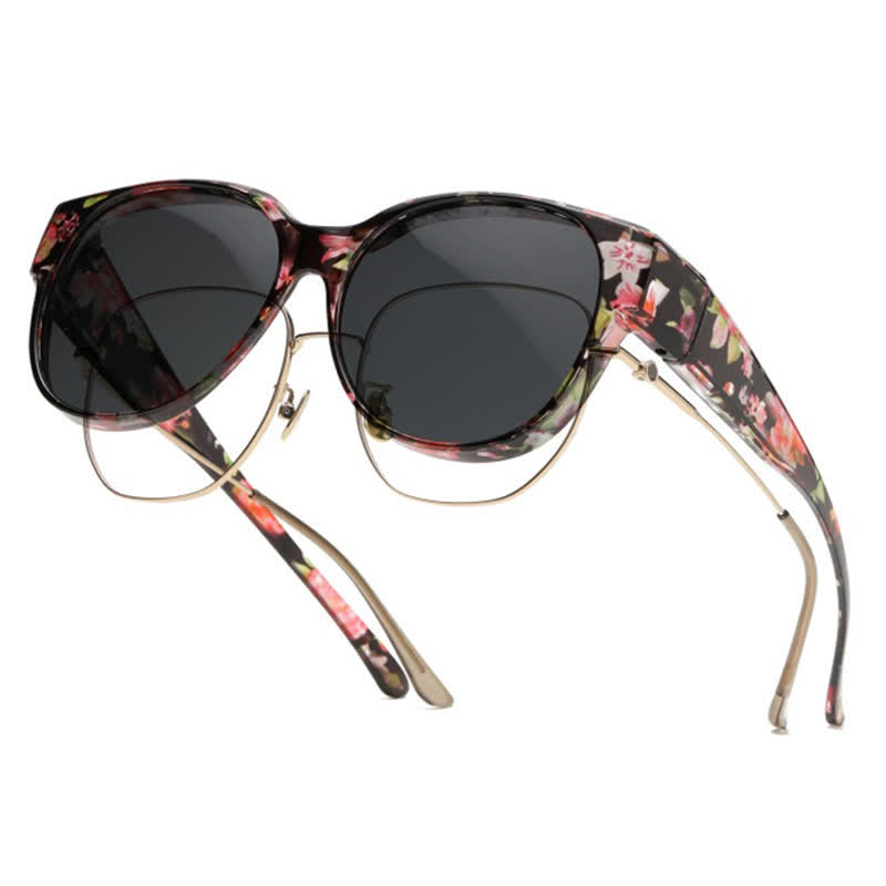 Spykay™ SG60958 Fit Over Glasses Floral Frame Polarized Sunglasses for Driving - C - image 6