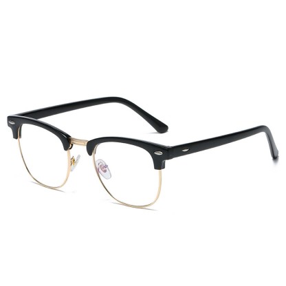 Spykay™ EG1015 Unisex PC Square Half-Frame Clear Lens Glasses, Suitable For Daily Office & Reading Blue Light Glasses - Black+Golden - image 7