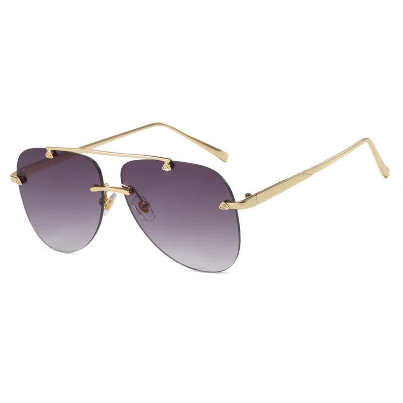 Spykay™ SG60888 Rimless Double Bridges Retro Aviator Sunglasses