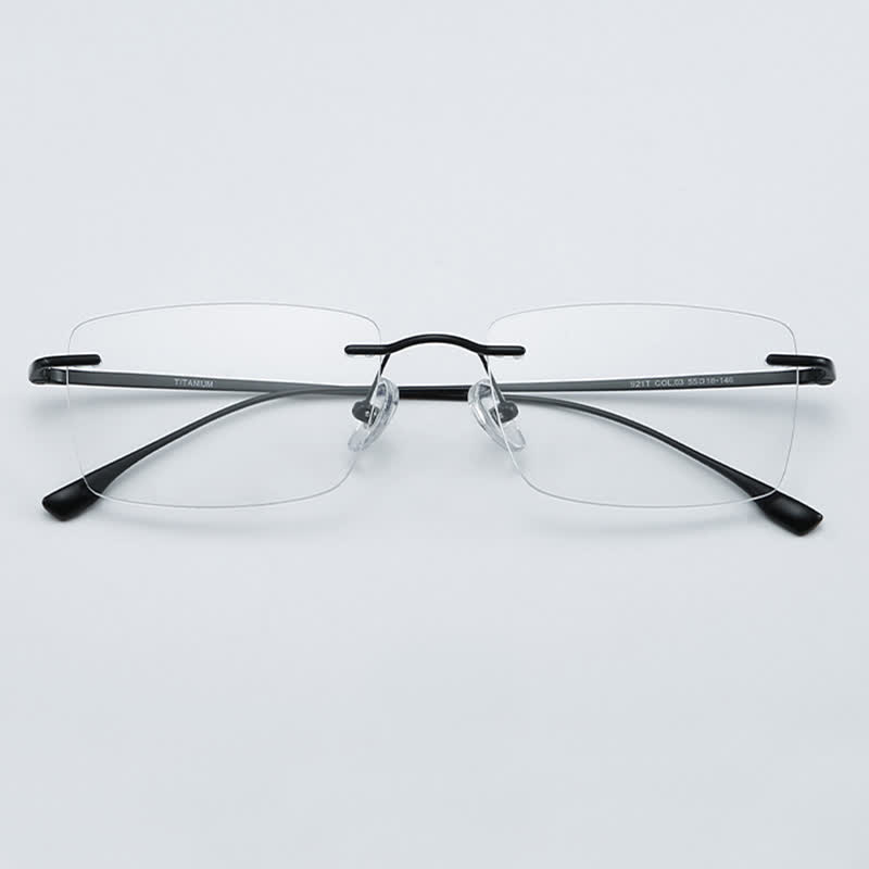 Spykay™ EG26849 Rectangle Titanium Frame Anti-blue Light Hipster Rimless Glasses - image 7