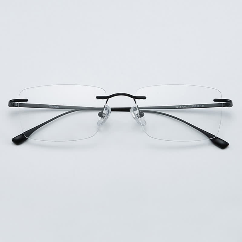 Spykay™ EG26849 Rectangle Titanium Frame Anti-blue Light Hipster Rimless Glasses - image 7