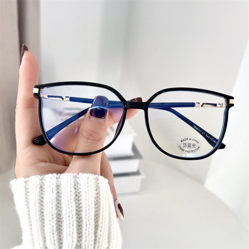 Spykay™ EG1013 Women's TR90 Oval Frame Fashion Minimalist Blue Light Blocking Glasses, Suitable For School - Black - image 5