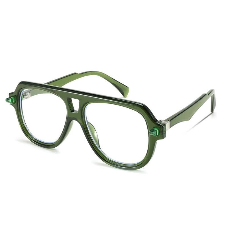 Spykay™ EG26883 Anti-blue Light Double Bridges Oversized Aviator Thick Eyeglasses - Green - image 8