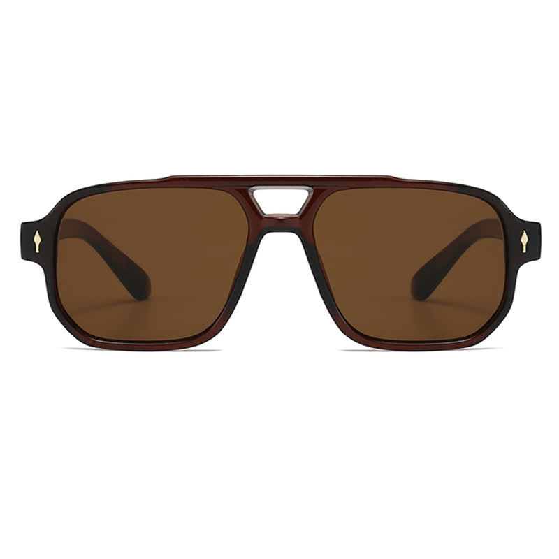 Spykay™ SG61003 Square Frame Double Bridges Vintage Arrow Sunglasses - image 23
