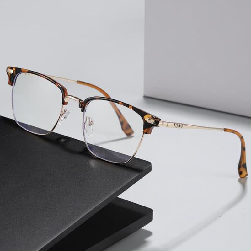 Spykay™ EG26833 Semi-Rimless Retro Square Frame Anti-blue Light Browline Glasses - image 14