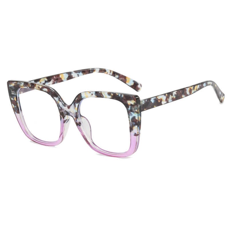 Spykay™ EG26771 Leopard Pattern Square Frame Oversized Glasses