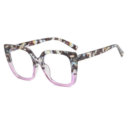 Spykay™ EG26771 Leopard Pattern Square Frame Oversized Glasses