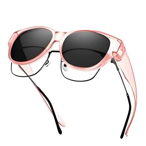 Spykay™ SG60901 Polarized Round Frame Driving Sunglasses Fit Over Glasses for Women Men - Pink/Grey - image 11
