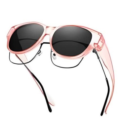 Spykay™ SG60901 Polarized Round Frame Driving Sunglasses Fit Over Glasses for Women Men - Pink/Grey - image 11