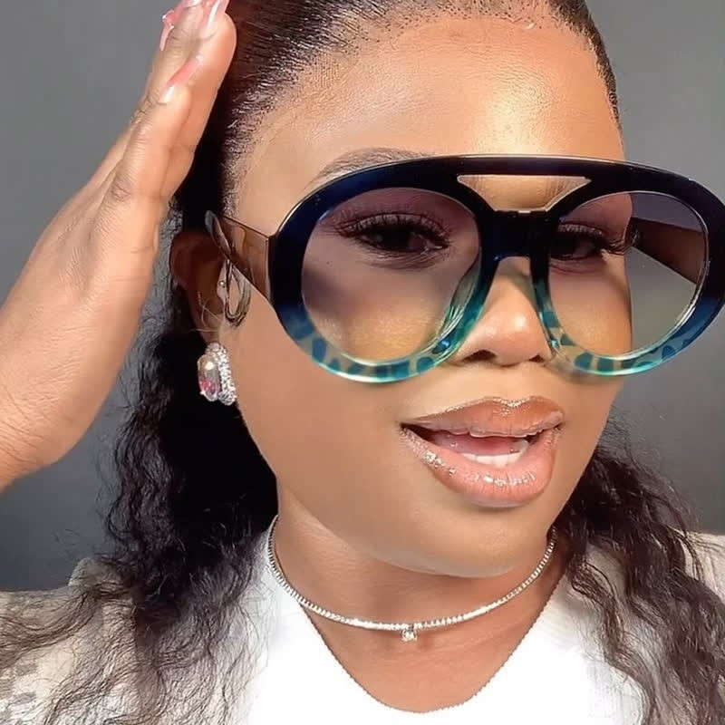 Spykay™ SG60741 Round Frame Double Bridges Oversized Aviator Sunglasses - image 25