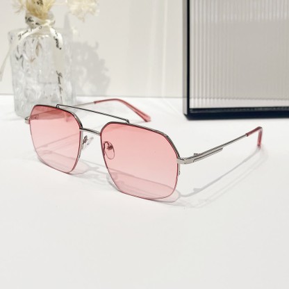 Spykay™ SG61052 Trendy Retro Semi-Rimless Double Bridges Aviator Sunglasses - image 12