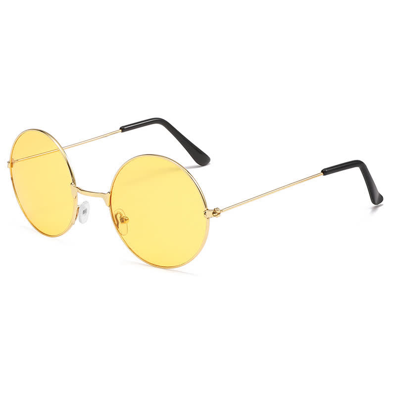 Spykay™ SG61008 Retro Round Frame Metal Sunglasses for Women Men - Yellow - image 12