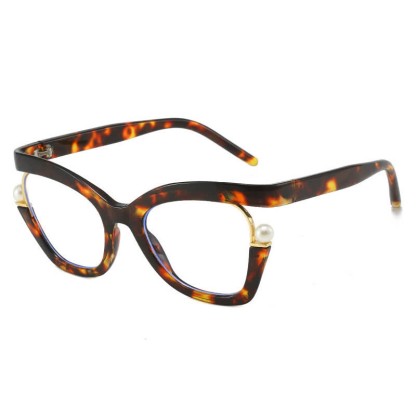 Spykay™ EG26758 Anti-blue Light Pearl Decor Irregular Oversized Eyeglasses - Leopard Print - image 19