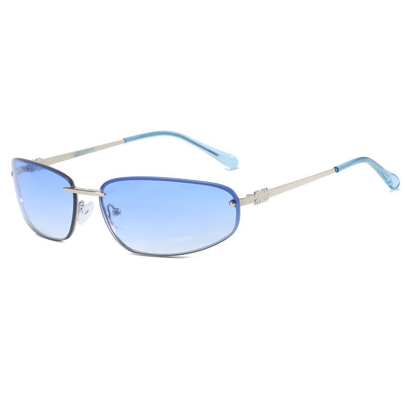 Spykay™ SG60683 Y2K Oval Frame Rimless Sunglasses - Blue - image 12