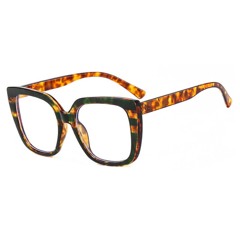 Spykay™ EG26771 Leopard Pattern Square Frame Oversized Glasses