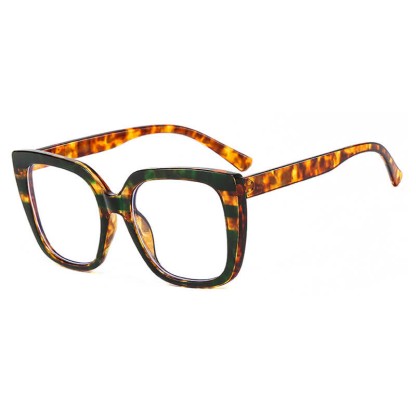 Spykay™ EG26771 Leopard Pattern Square Frame Oversized Glasses