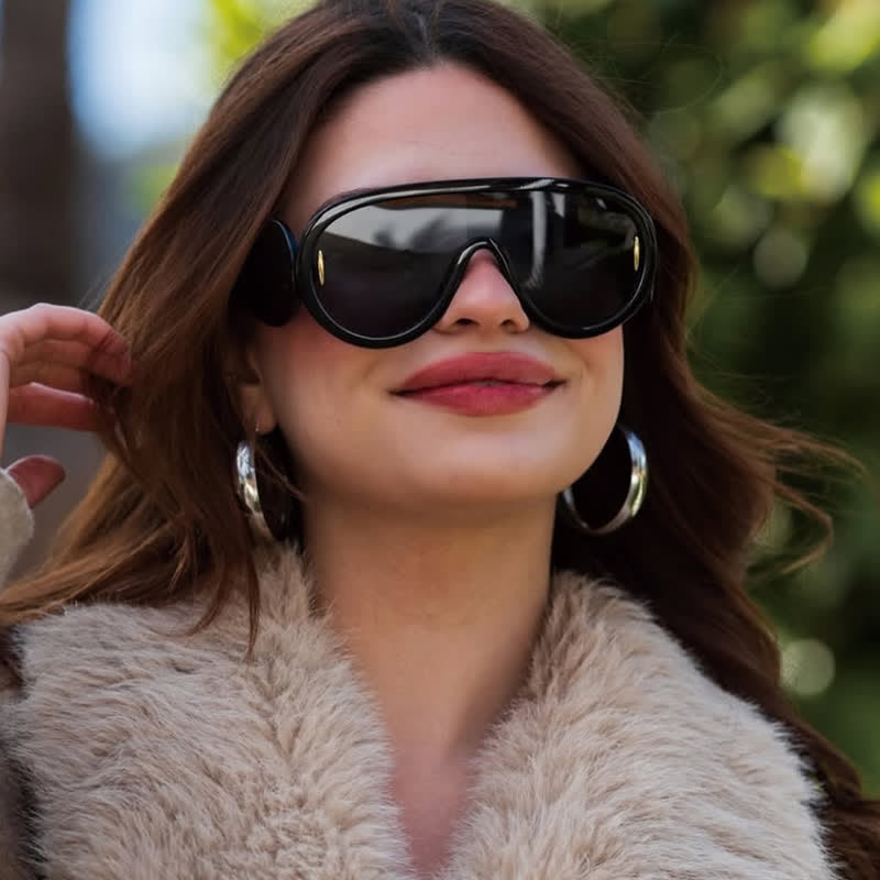 Spykay™ SG61002 Steampunk One-piece Frame Oversized Mirrored Sunglasses - image 10