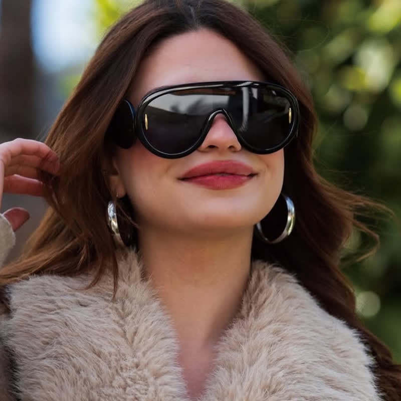 Spykay™ SG61002 Steampunk One-piece Frame Oversized Mirrored Sunglasses - image 10