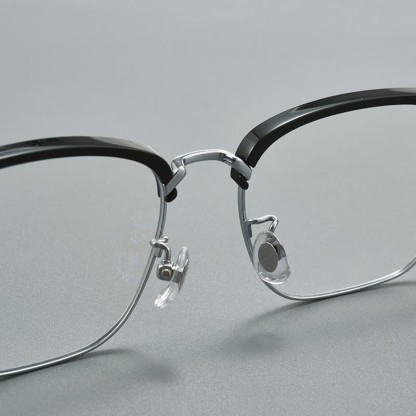Spykay™ EG26934 Square Titanium Frame Anti-blue Light Browline Chrome Heart Glasses - image 10