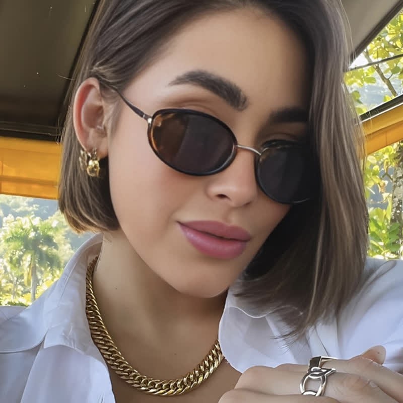 Spykay™ SG60840 Vintage Small Oval Frame Sunglasses