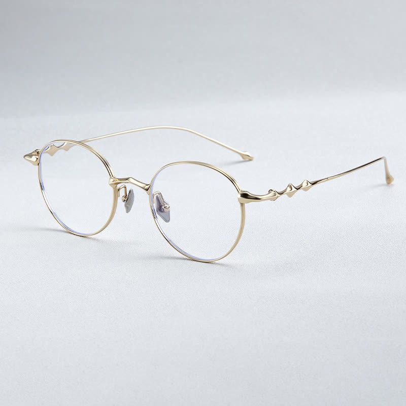 Spykay™ EG26853 Round Titanium Frame Anti-blue Light Classic Glasses - Golden - image 12