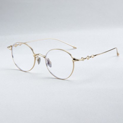 Spykay™ EG26853 Round Titanium Frame Anti-blue Light Classic Glasses - Golden - image 12