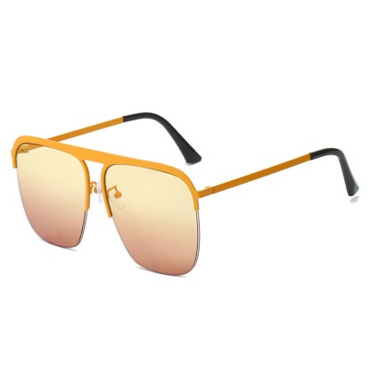 Spykay™ SG60864 Square Frame Semi-Rimless Oversized Sunglasses - Yellow/Brown - image 23