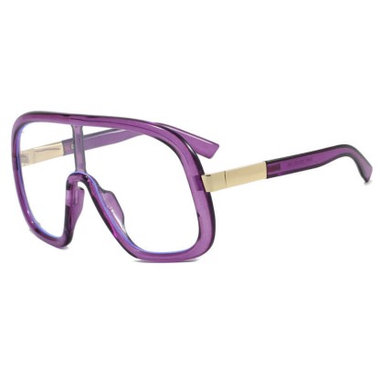 Spykay™ EG26824 Flat Top Double Bridges Oversized Trendy Aviator Glasses - Purple - image 5
