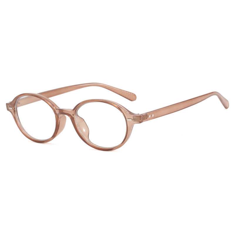 Spykay™ EG60680 Vintage Oval Frame Anti-blue Light Eyeglasses - Brown - image 14