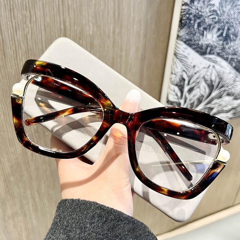 Spykay™ EG26758 Anti-blue Light Pearl Decor Irregular Oversized Eyeglasses - image 18