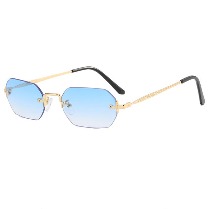 Spykay™ SG60884 Geometric Rimless Metal Temples Sunglasses