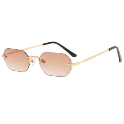 Spykay™ SG60884 Geometric Rimless Metal Temples Sunglasses