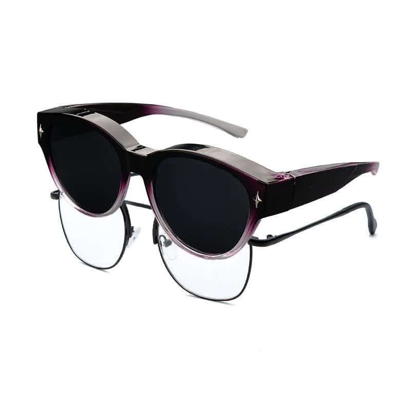 Spykay™ SG61035 Fit Over Glasses Cat-Eye Star Decor Polarized Sunglasses - Purple - image 3