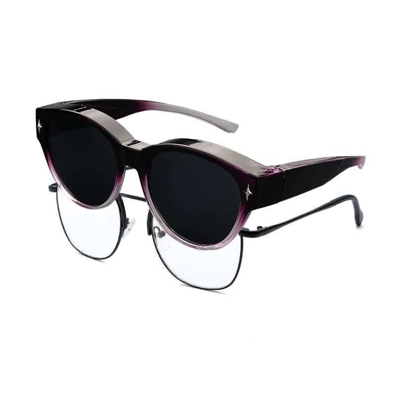 Spykay™ SG61035 Fit Over Glasses Cat-Eye Star Decor Polarized Sunglasses - Purple - image 3