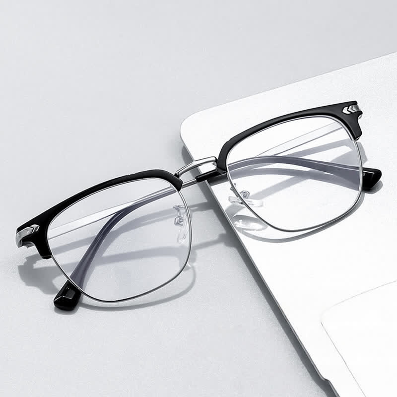 Spykay™ EG26832 Semi-Rimless Classic Square Frame Anti-blue Light Browline Glasses - image 5