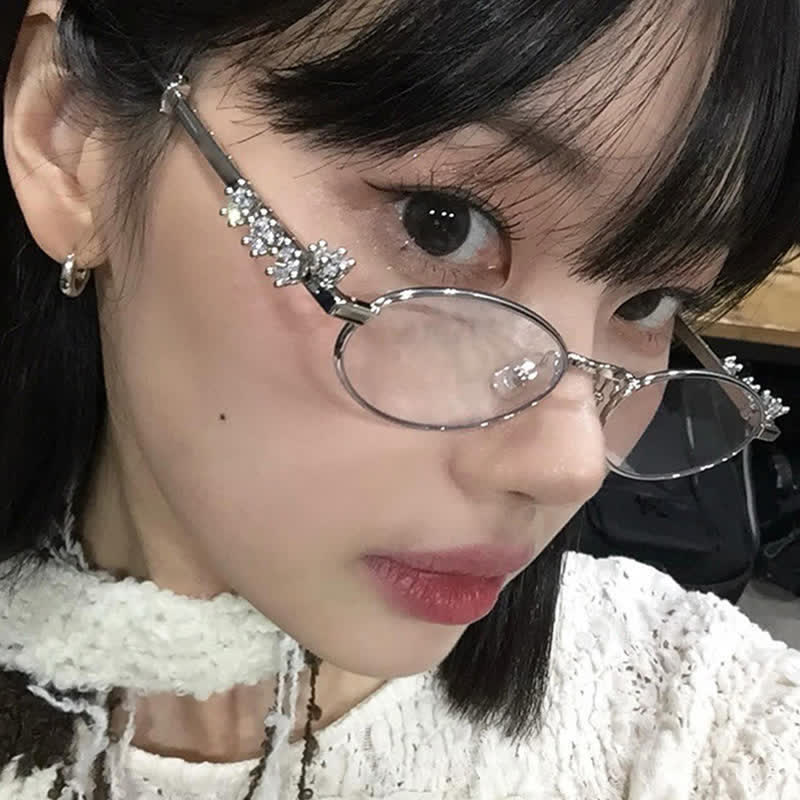 Spykay™ EG26671 Anti-blue Light Oval Frames Rhinestone-Embellished Eyeglasses - image 6