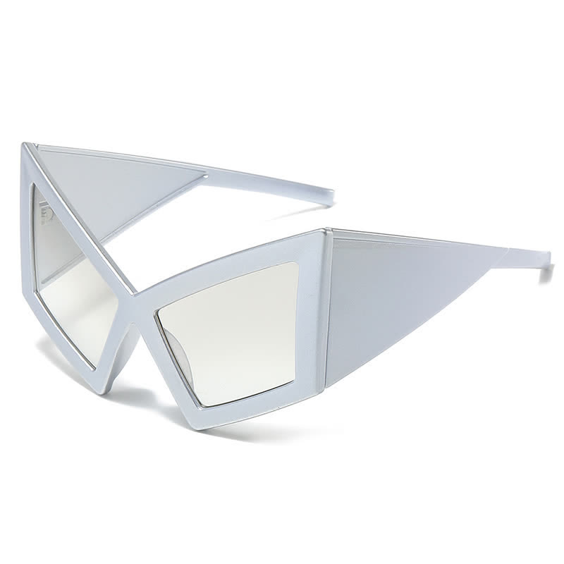 Spykay™ SG61026 Oversized Trendy Y2K Futuristic Cat-Eye Sunglasses - Silver - image 11