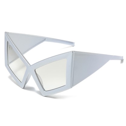 Spykay™ SG61026 Oversized Trendy Y2K Futuristic Cat-Eye Sunglasses - Silver - image 11