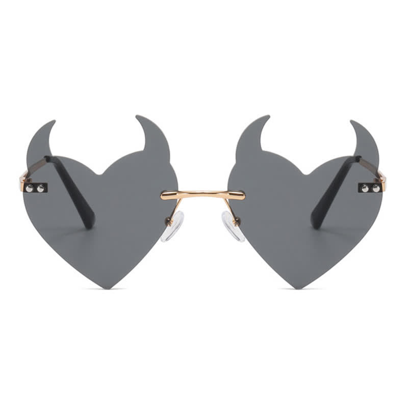 Spykay™ SG60991 Halloween Rimless Devil Horns Heart Sunglasses for Women Men - image 9