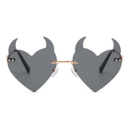 Spykay™ SG60991 Halloween Rimless Devil Horns Heart Sunglasses for Women Men - image 9
