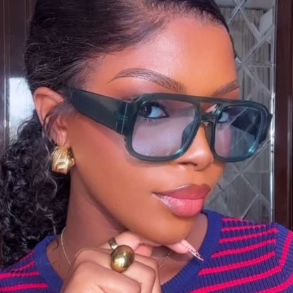 Spykay™ SG61016 Square Frame Double Bridges Classic Thick Sunglasses - Blue - image 14