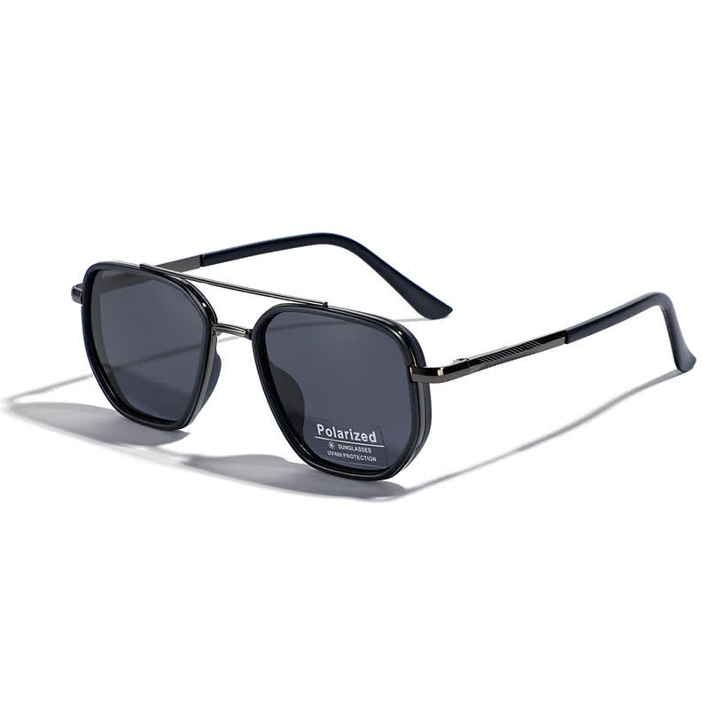 Spykay™ SG60733 Geometric Frame Double Bridges Driving Polarized Sunglasses - Black - image 7