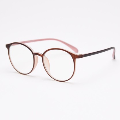 Spykay™ EG26865 Large Round Frame Anti-blue Light Simple Classic Lightweight Glasses  - Matte Brown/Pink - image 17