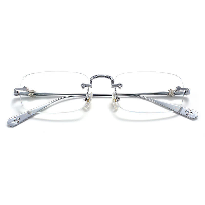 Spykay™ EG26935 Rectangle Titanium Frame Anti-blue Light Rimless Chrome Heart Glasses - image 7